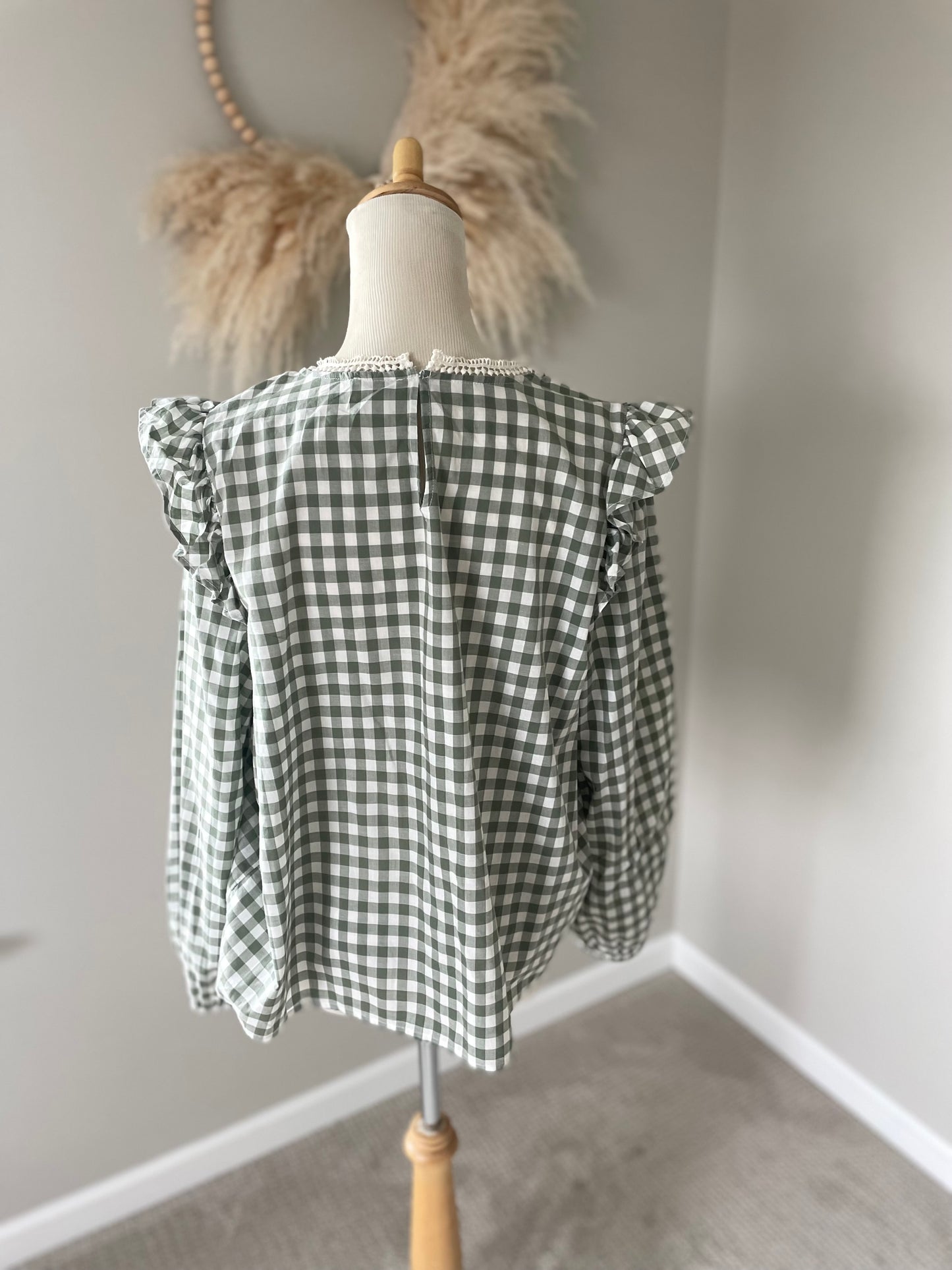 J. Crew Gingham Blouse (L)