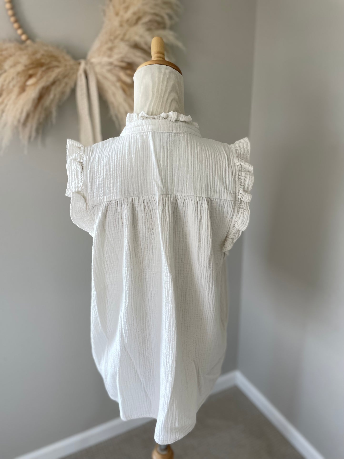 J. Crew Gauze Ruffle Top (L)