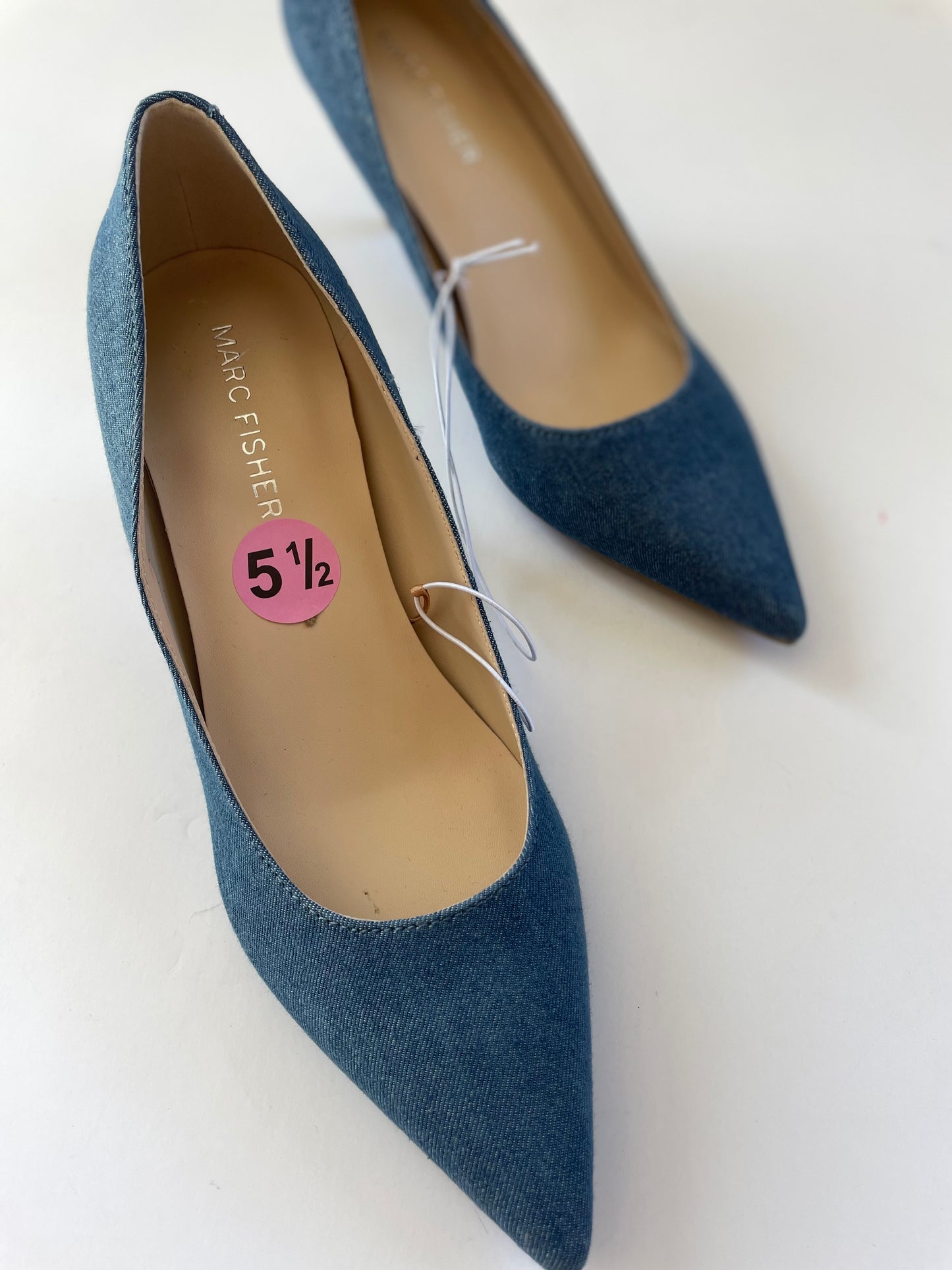 NWOT Marc Fisher Denim Heels (5.5)