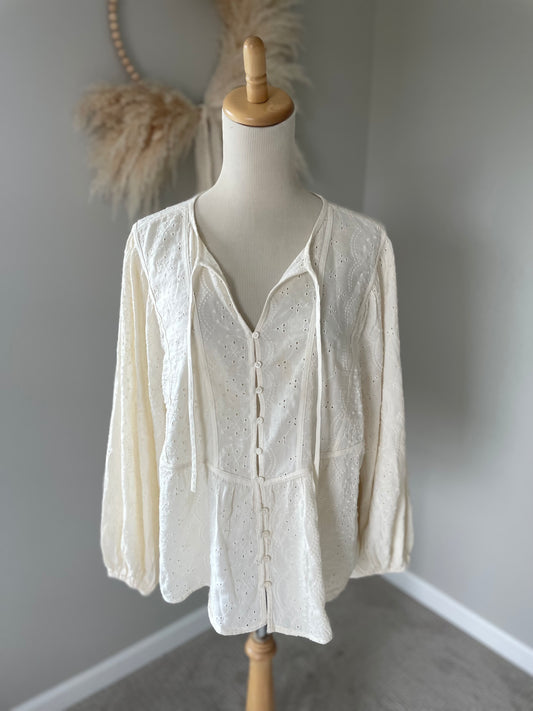 Old Navy Boho Eyelet Blouse (L)