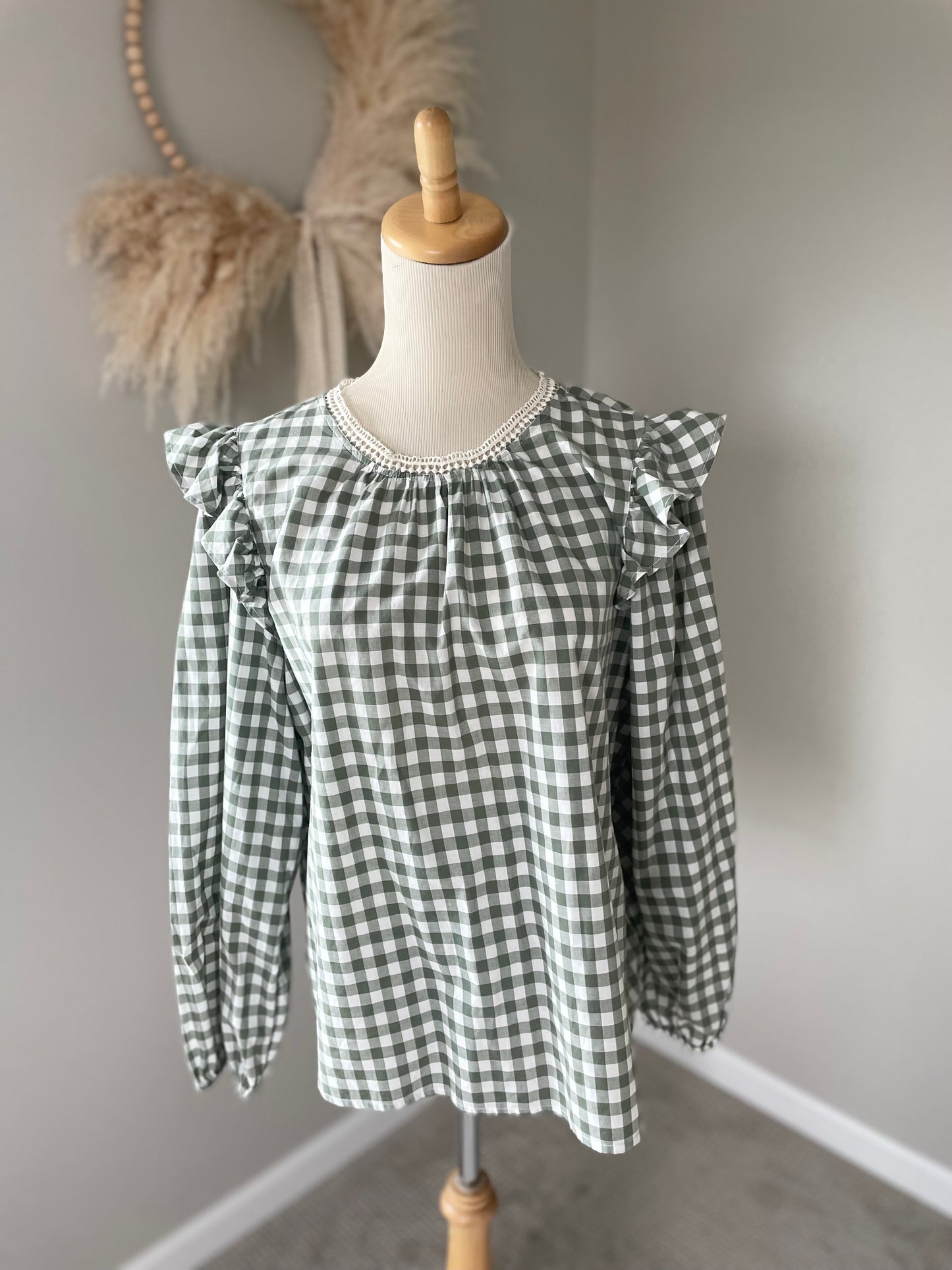 J. Crew Gingham Blouse (L)